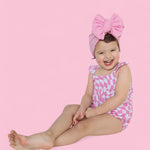 Bubblegum Wavy Checkers Dream Bubble Romper | Milk & Baby