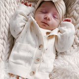 Luna + Luca Pointelle Cardigan - Cream | Milk & Baby