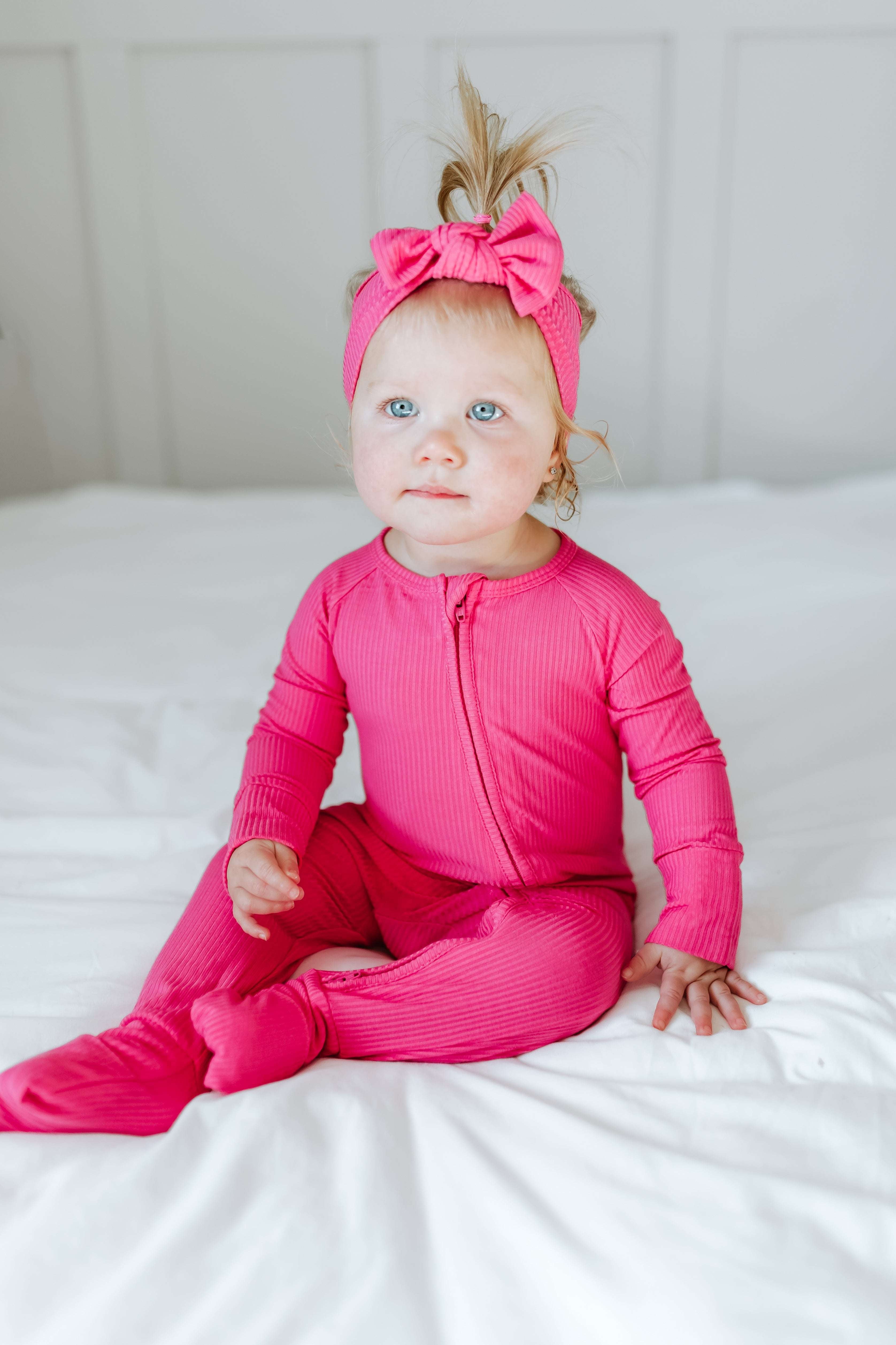 Hot Pink Rib Dream Baby Romper Milk & Baby