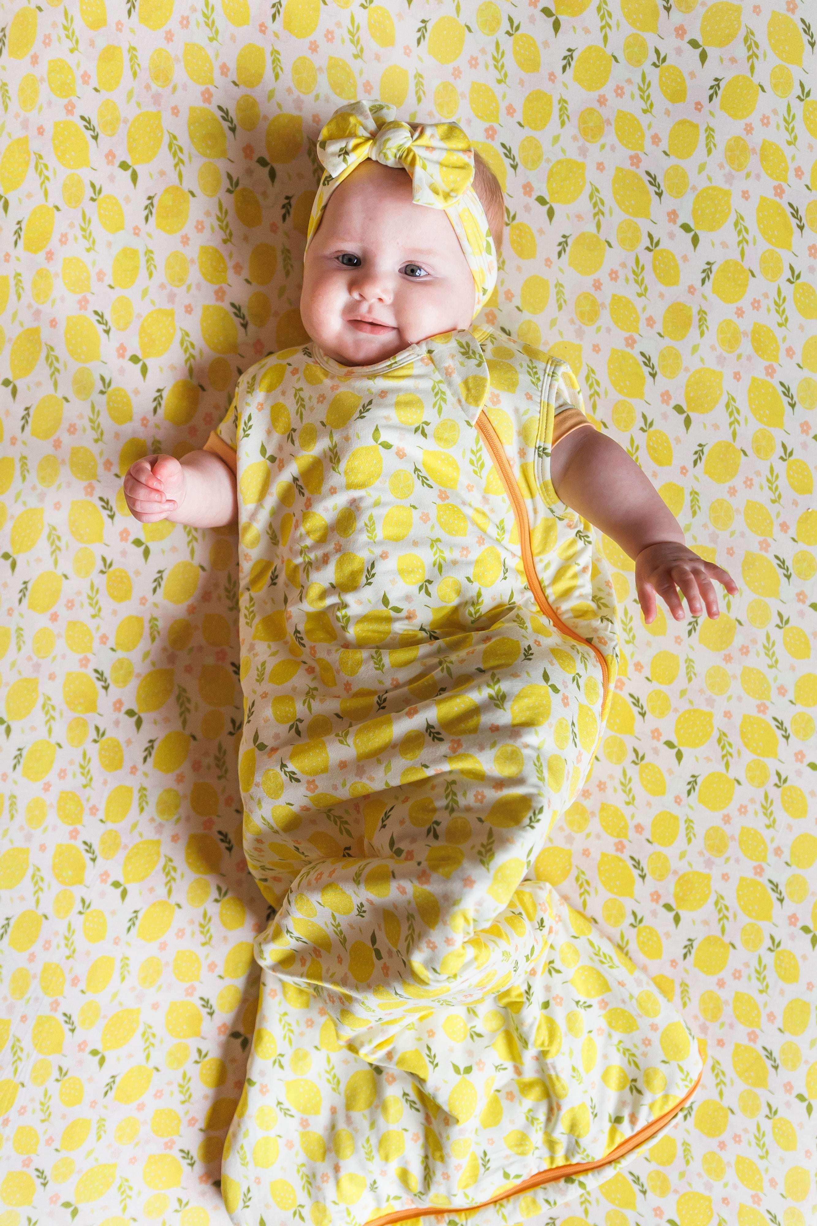 Lemon Blossoms Dream Crib Sheet Milk & Baby