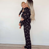 Charcoal & White FF Smile | Women's Bamboo Pajamas Milk & Baby