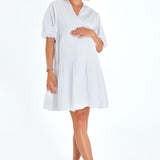 Waterfall Tie Waist A-Line Maternity/Nursing Wrap Dress