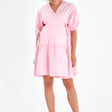 Waterfall Tie Waist A-Line Maternity/Nursing Wrap Dress