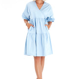 Waterfall Tie Waist A-Line Maternity/Nursing Wrap Dress