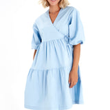 Waterfall Tie Waist A-Line Maternity/Nursing Wrap Dress