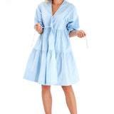 Waterfall Tie Waist A-Line Maternity/Nursing Wrap Dress