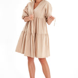 Waterfall Tie Waist A-Line Maternity/Nursing Wrap Dress