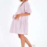 Waterfall Tie Waist A-Line Maternity/Nursing Wrap Dress