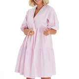 Waterfall Tie Waist A-Line Maternity/Nursing Wrap Dress