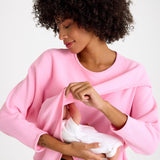 Let Loose Crossover Long Sleeve Maternity/Nursing Knit Top