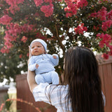 Rowan Top and Bottom Outfit and Hat Set | Baby Blue