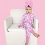 Bubblegum Wavy Checkers Dream Romper | Milk & Baby