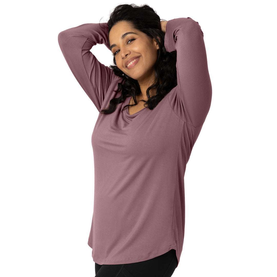 Bamboo Maternity & Nursing Long Sleeve T-shirt | Twilight Milk & Baby