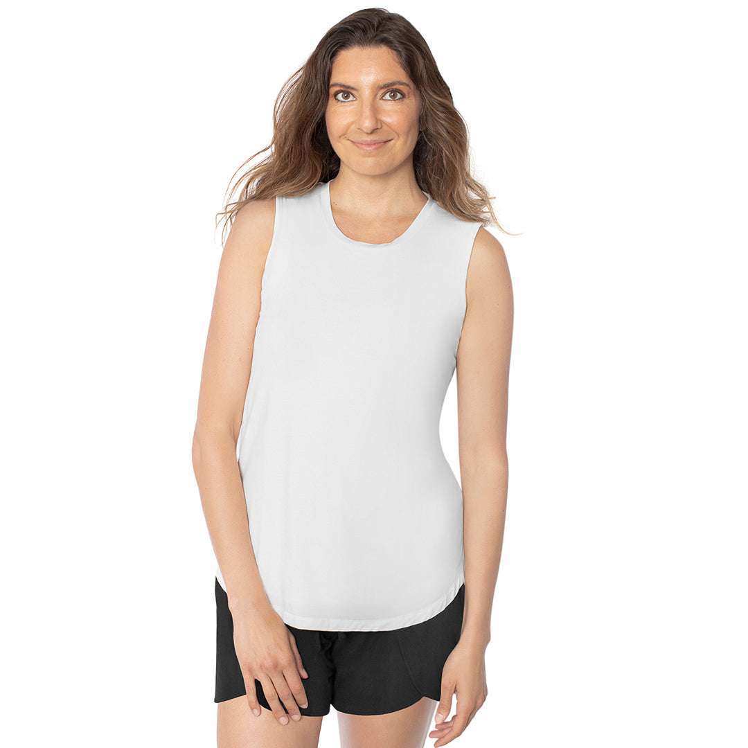 Bamboo Maternity & Nursing Tank | White Milk & Baby