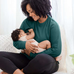 Bamboo Maternity & Nursing Crew Neck Sweatshirt | Evergreen Milk & Baby