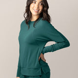 Bamboo Maternity & Nursing Crew Neck Sweatshirt | Evergreen | Milk & Baby