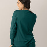 Bamboo Maternity & Nursing Crew Neck Sweatshirt | Evergreen | Milk & Baby