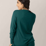 Bamboo Maternity & Nursing Crew Neck Sweatshirt | Evergreen Milk & Baby