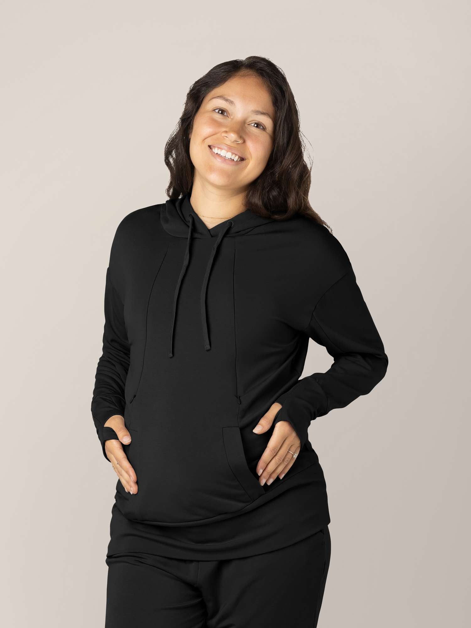 Bamboo Nursing Hoodie | Black Milk & Baby