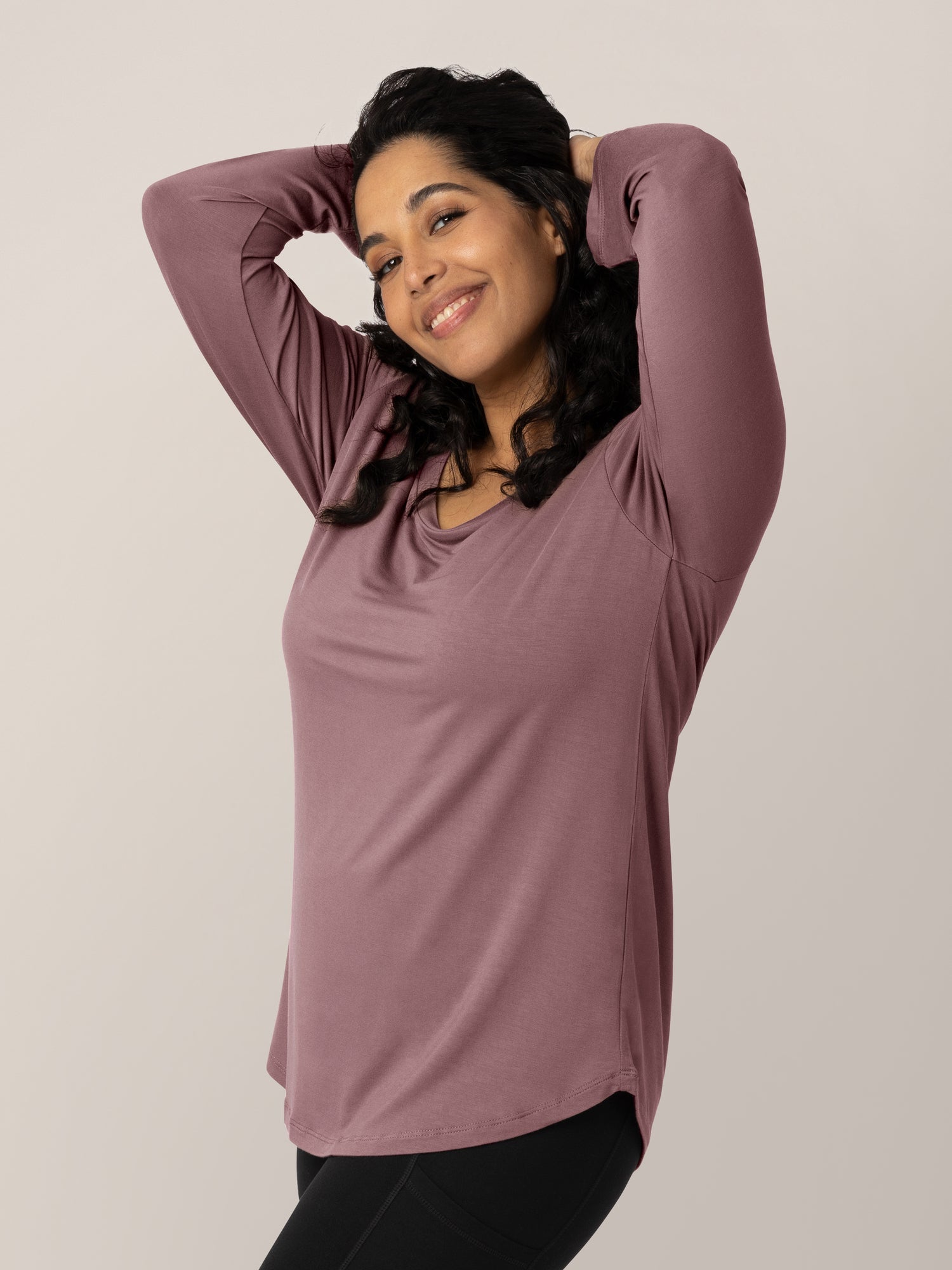 Bamboo Maternity & Nursing Long Sleeve T-shirt | Twilight | Milk & Baby