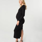 Full Body Maternity & Nursing Sweater Dress in Cotton Knit