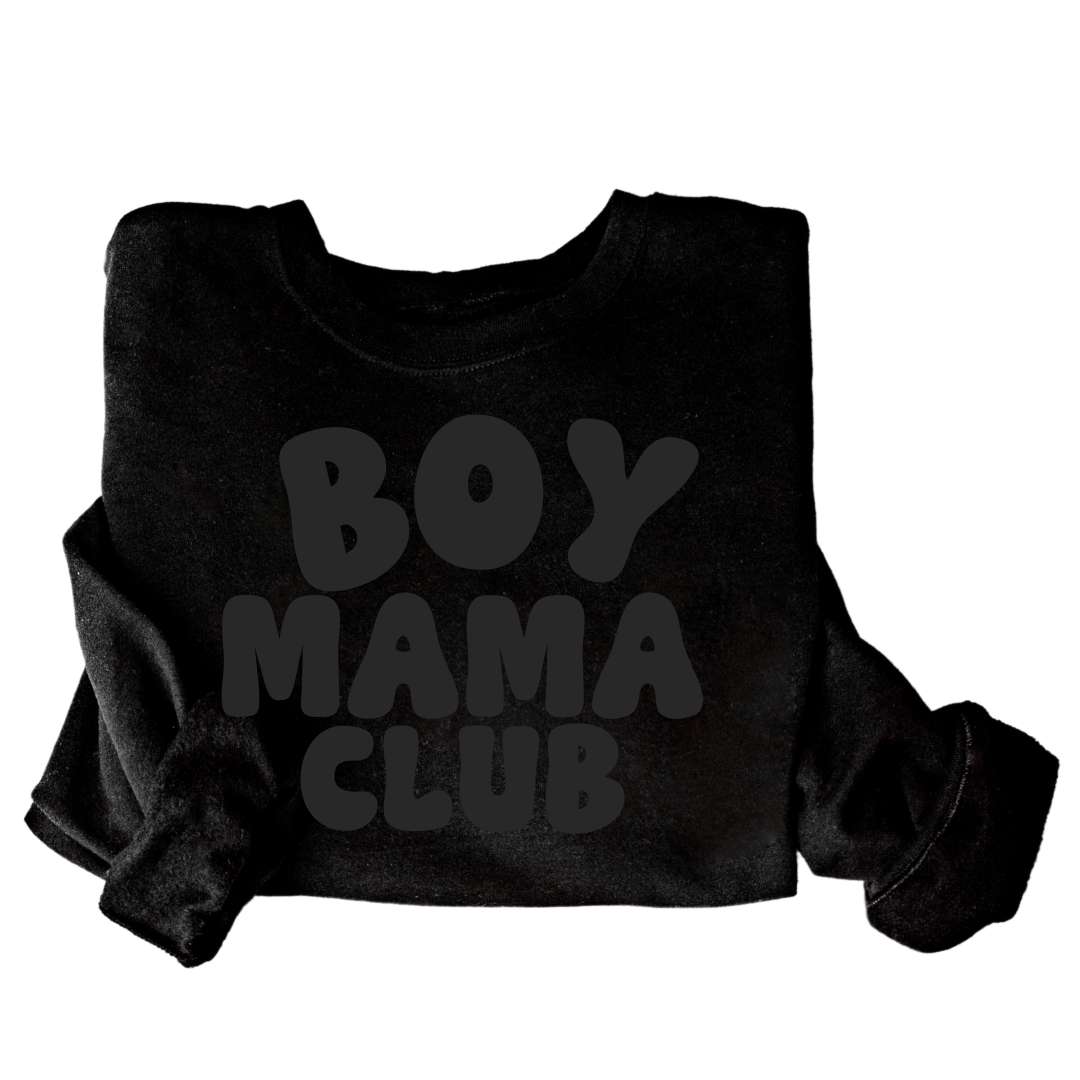 Boy Mama Monochromatic Puff Print Sweatshirt Milk & Baby