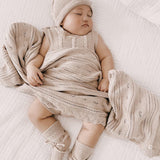 Luna + Luca Pointelle Baby Blanket - Heather Beige