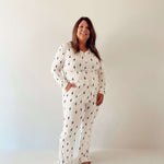 White & Black Lightning Bolt | Women's Bamboo Pajamas Milk & Baby