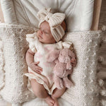 Luna + Luca Floral Frills Romper Milk & Baby