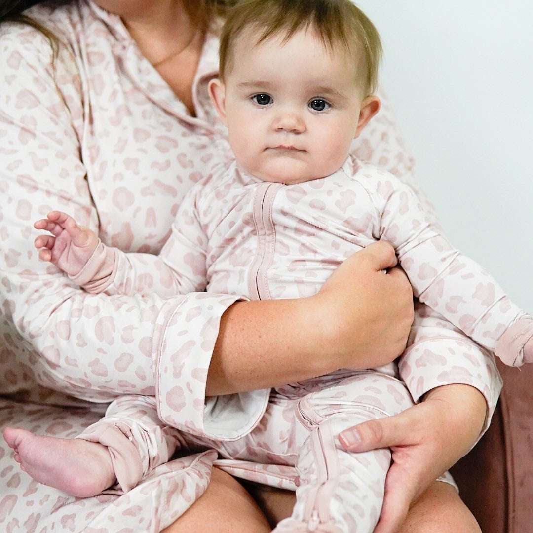 Pink Leopard Rompers Milk & Baby