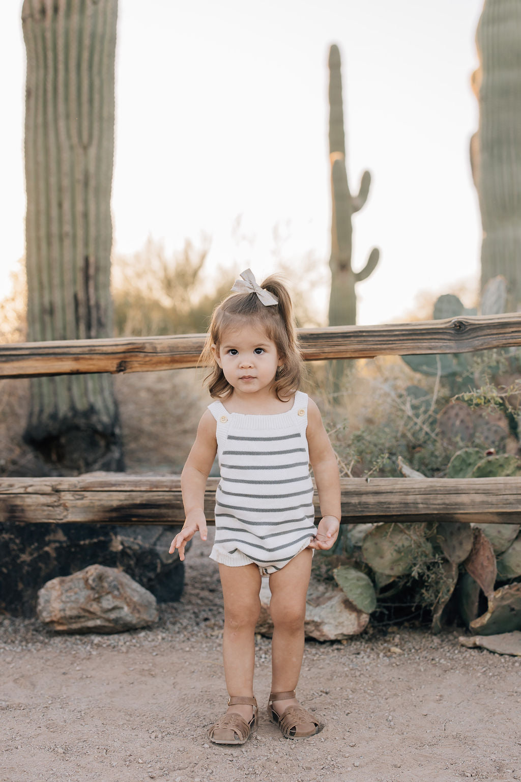 Sage Stripe Knit Bubble Romper | Milk & Baby