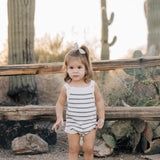 Sage Stripe Knit Bubble Romper | Milk & Baby