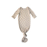 Wavy Checker | Bamboo Knotted Gown | Milk & Baby