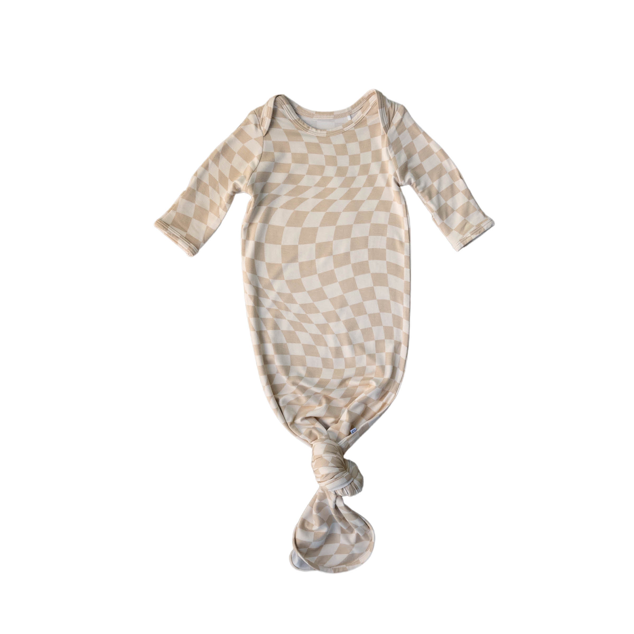 Wavy Checker | Bamboo Knotted Gown Milk & Baby