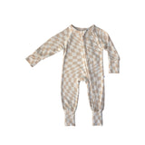 Wavy Checker | Bamboo Zip Romper | Milk & Baby