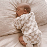 Checkered Jacquard Pullover Sweater Milk & Baby