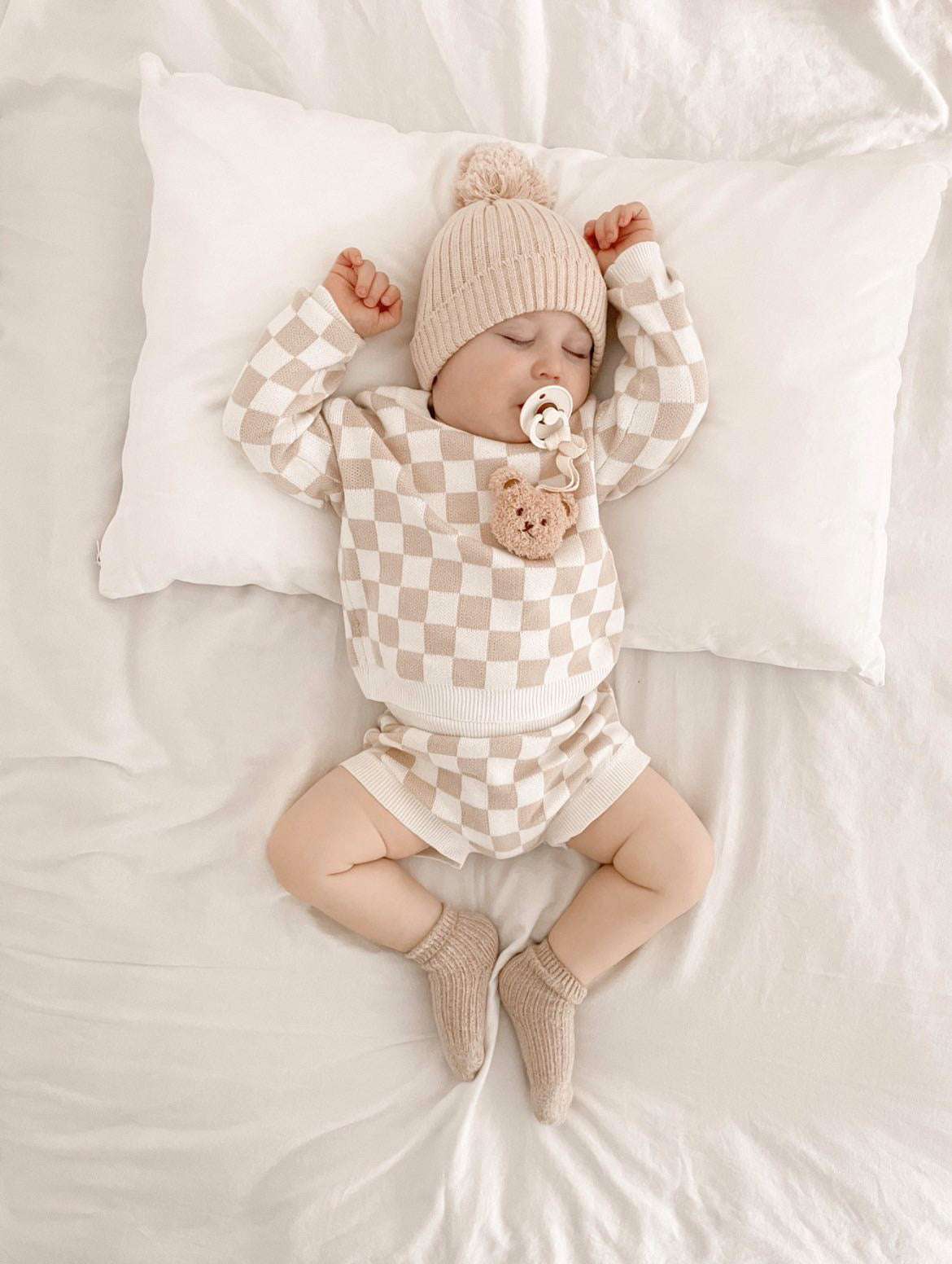 Checkered Jacquard Bloomers Milk & Baby