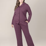 Clea Bamboo Long Sleeve Pajama Set | Burgundy Plum