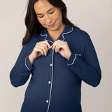 Clea Bamboo Long Sleeve Pajama Set | Navy Milk & Baby