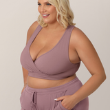 French Terry Racerback Nursing & Sleep Bra | Twilight | Milk & Baby