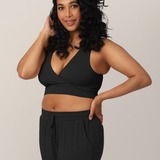 French Terry Racerback Nursing & Sleep Bra | Black