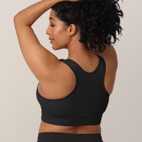 French Terry Racerback Nursing & Sleep Bra | Black