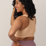 French Terry Racerback Nursing & Sleep Bra | Beige | Milk & Baby