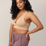 French Terry Racerback Nursing & Sleep Bra | Beige | Milk & Baby