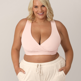 French Terry Racerback Nursing & Sleep Bra | Soft Pink