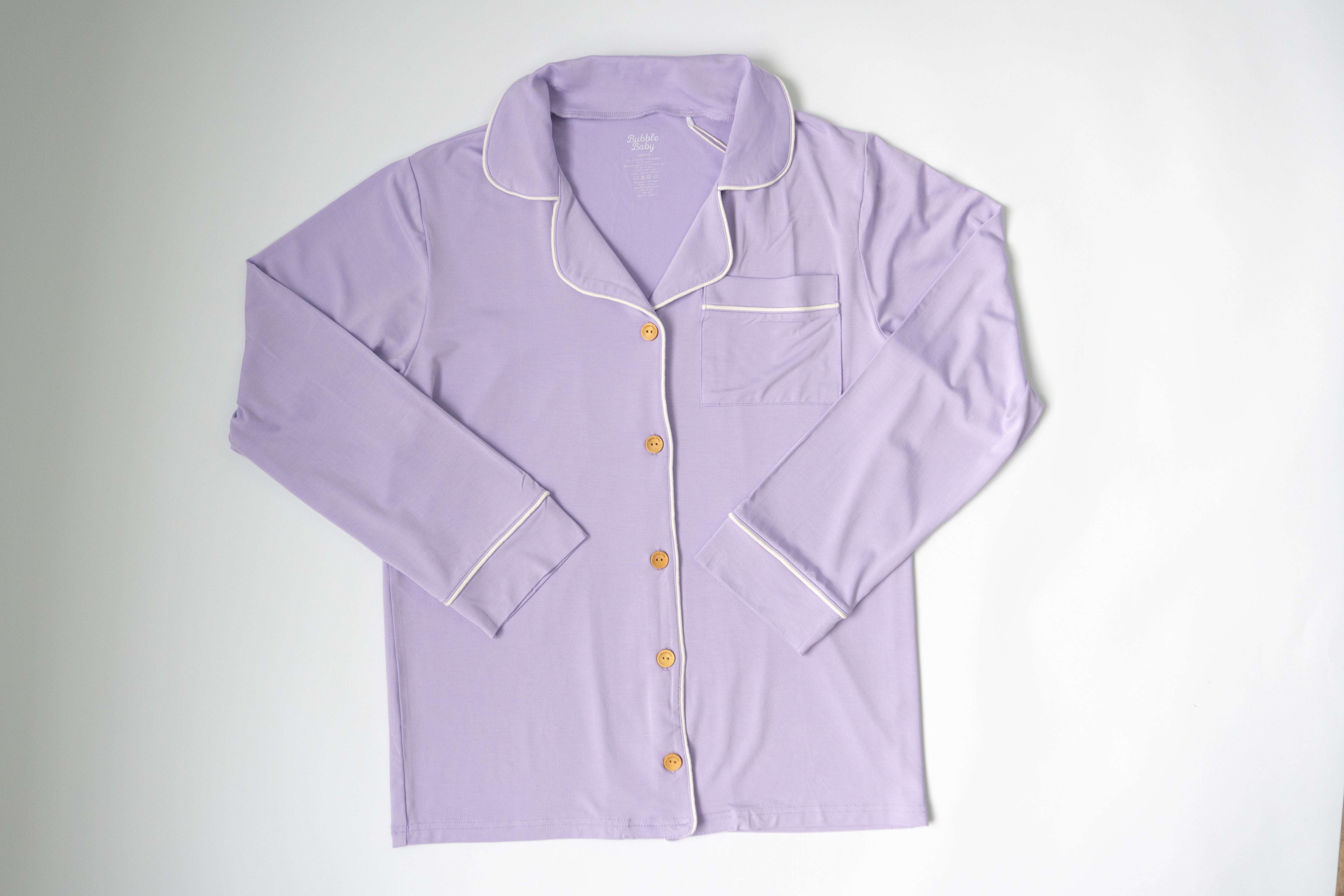 Lilac | Adult Button Pajama Top Milk & Baby