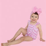 Bubblegum Wavy Checkers Dream Bubble Romper | Milk & Baby