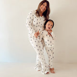 Women's Bamboo Pajamas | White & Black Lightning Bolt