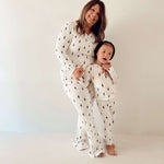 White & Black Lightning Bolt | Women's Bamboo Pajamas Milk & Baby