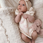 Luna + Luca Floral Frills Romper Milk & Baby